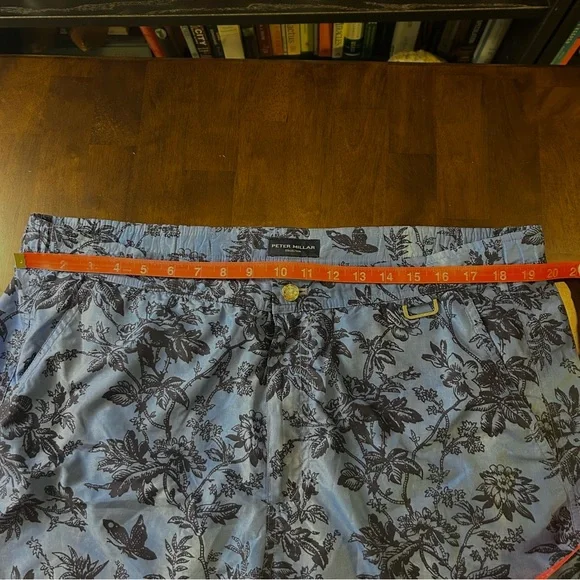 Peter Millar Collection Men's Blue Drawstring Blue Floral‎ Swim Shorts Size L - Picture 7 of 12